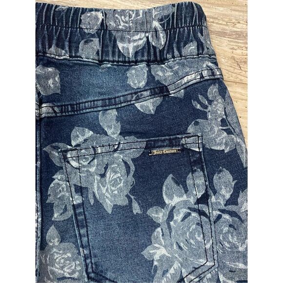 Juicy Couture Floral Laguna Jeans Drawstring Elastic Waist Stretchy Women’s Sz 2 - Picture 9 of 9